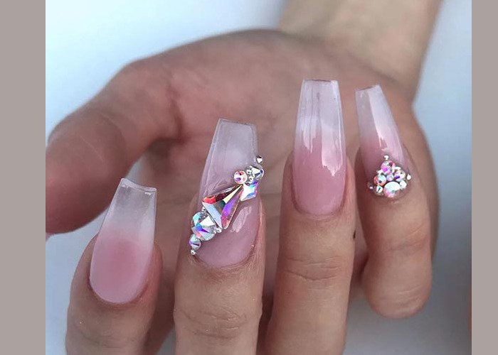 french tip coffin shape nails